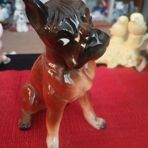 Elegant Brown and Black Boxer Dog Figurine